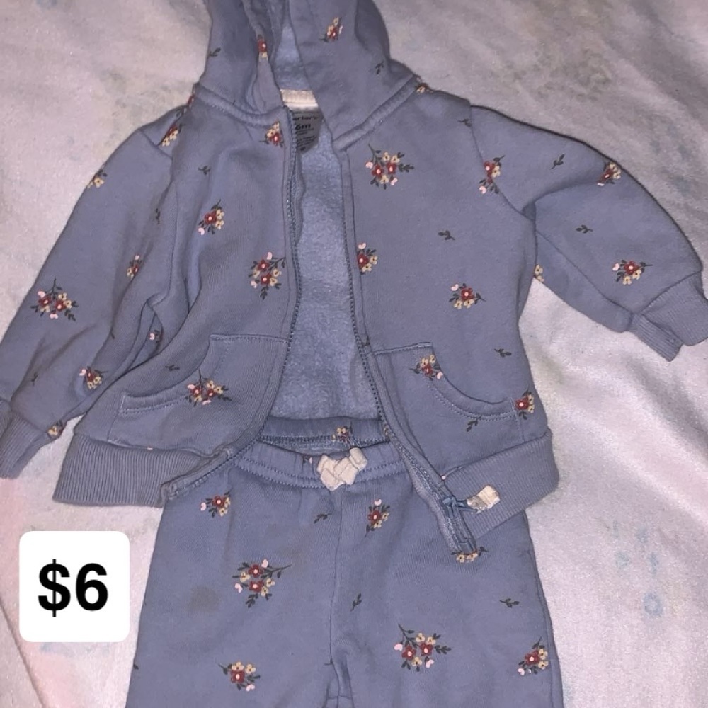 Carter's Blue Puppy Print Matching Set